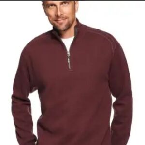 Tommy Bahama Reversible Sweater Mens XXL Merino Wool 1/4 Zip Pullover